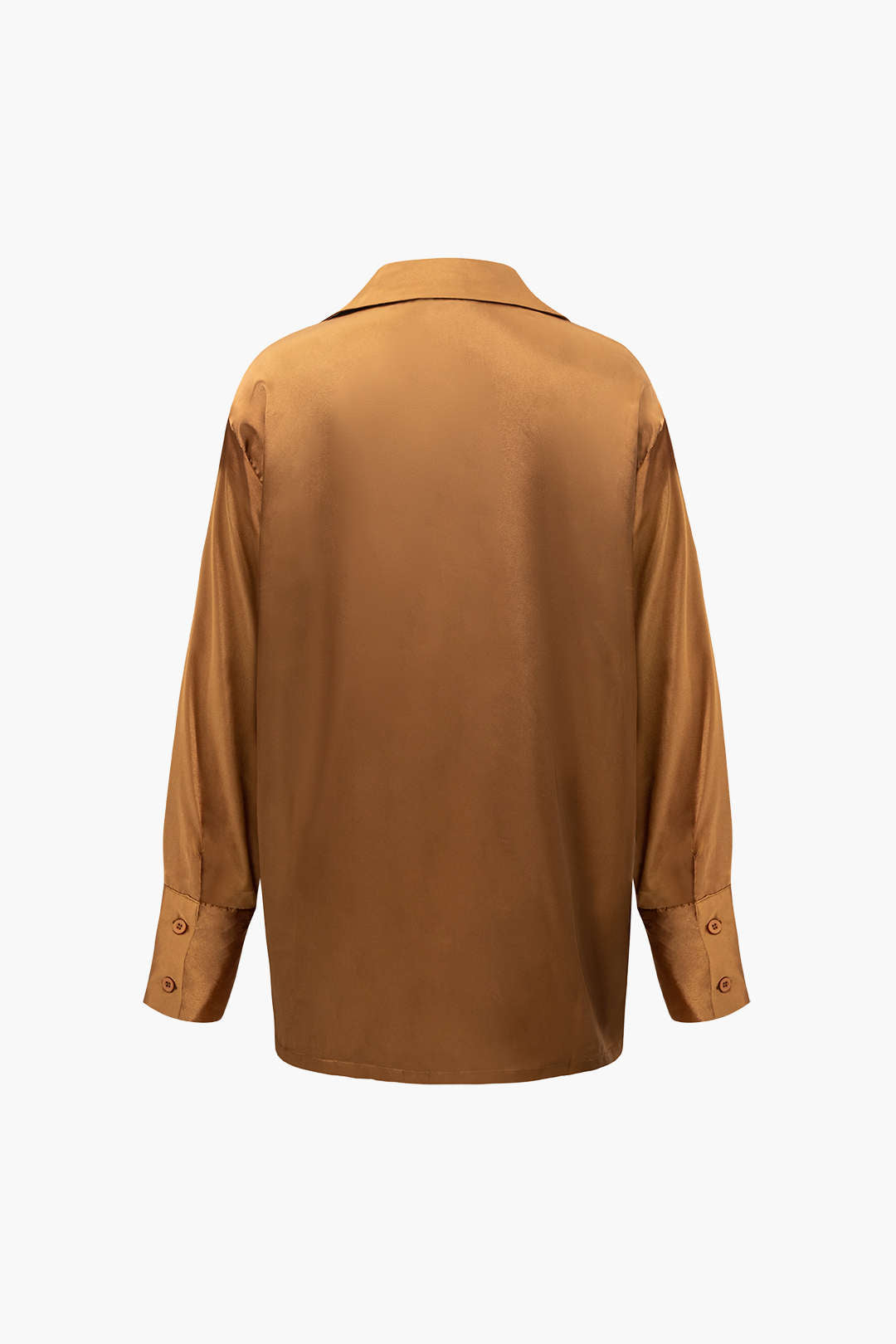 Ensemble chemise à manches longues boutonnée en satin et pantalon