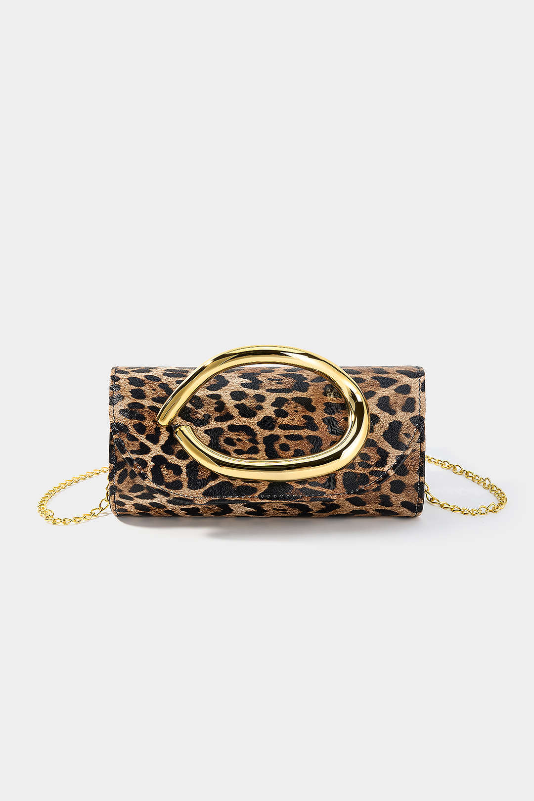 Metallic Faux Leather Clutch Bag