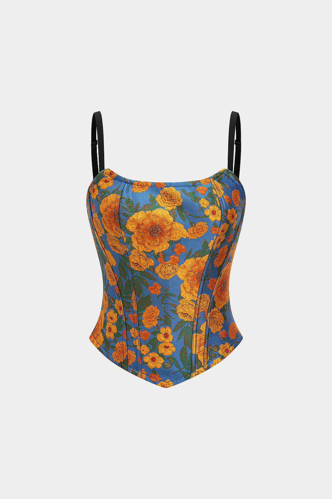 Blumenkorsett-Reißverschluss-Cami-Top
