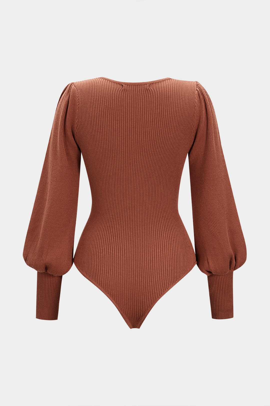 Ruched Ribbed Long Sleeve Bodysuit