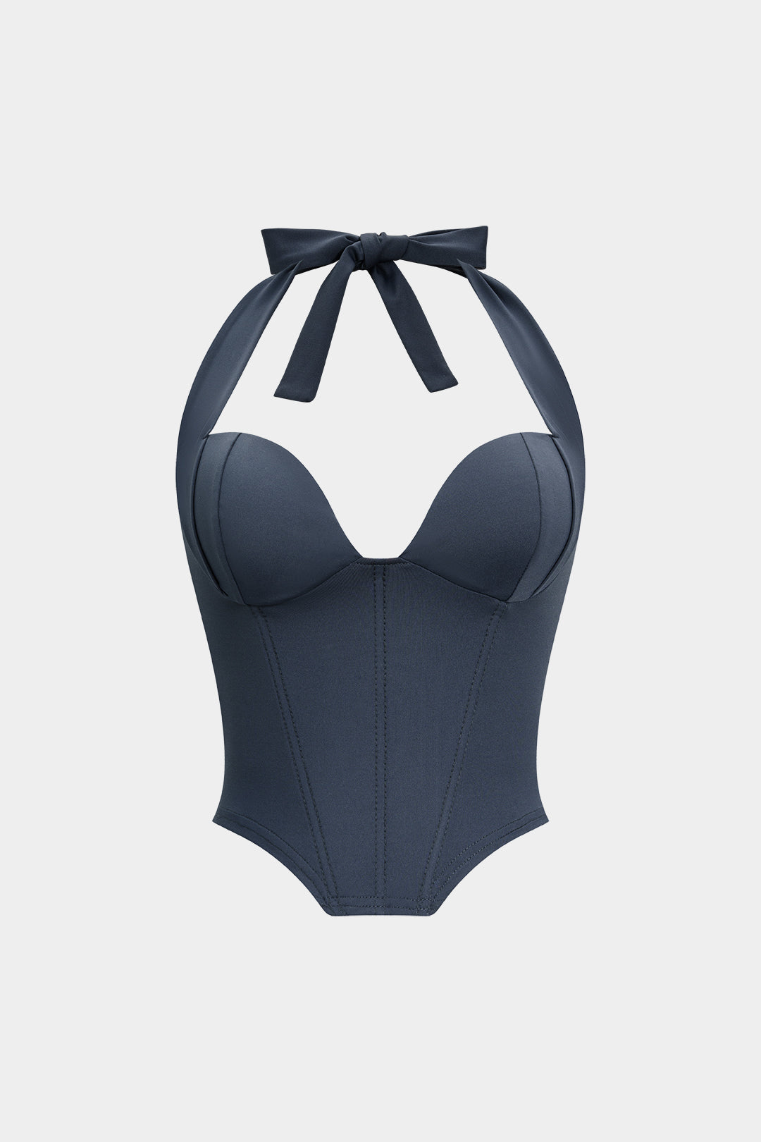 Halter V-Neck Corset Cami Top