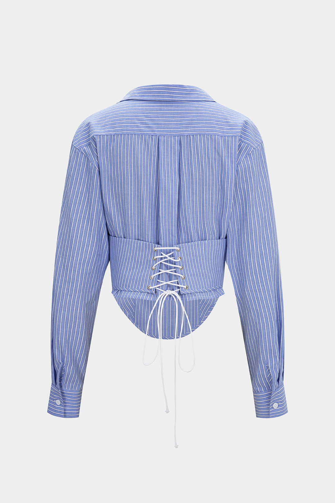 Stripes Print Tie-Back Long-Sleeve Shirt