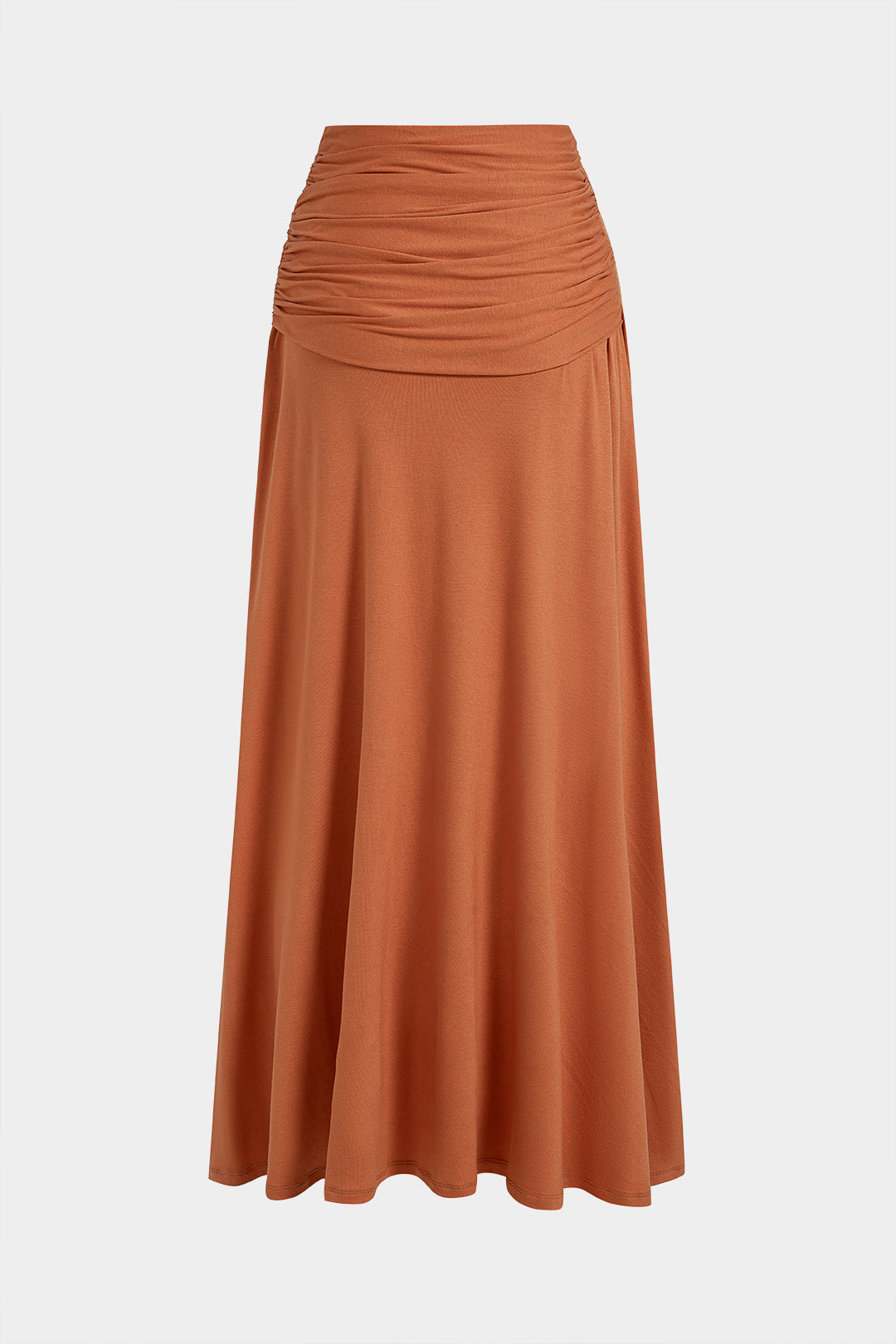 Solid Asymmetrical Ruched Skirt
