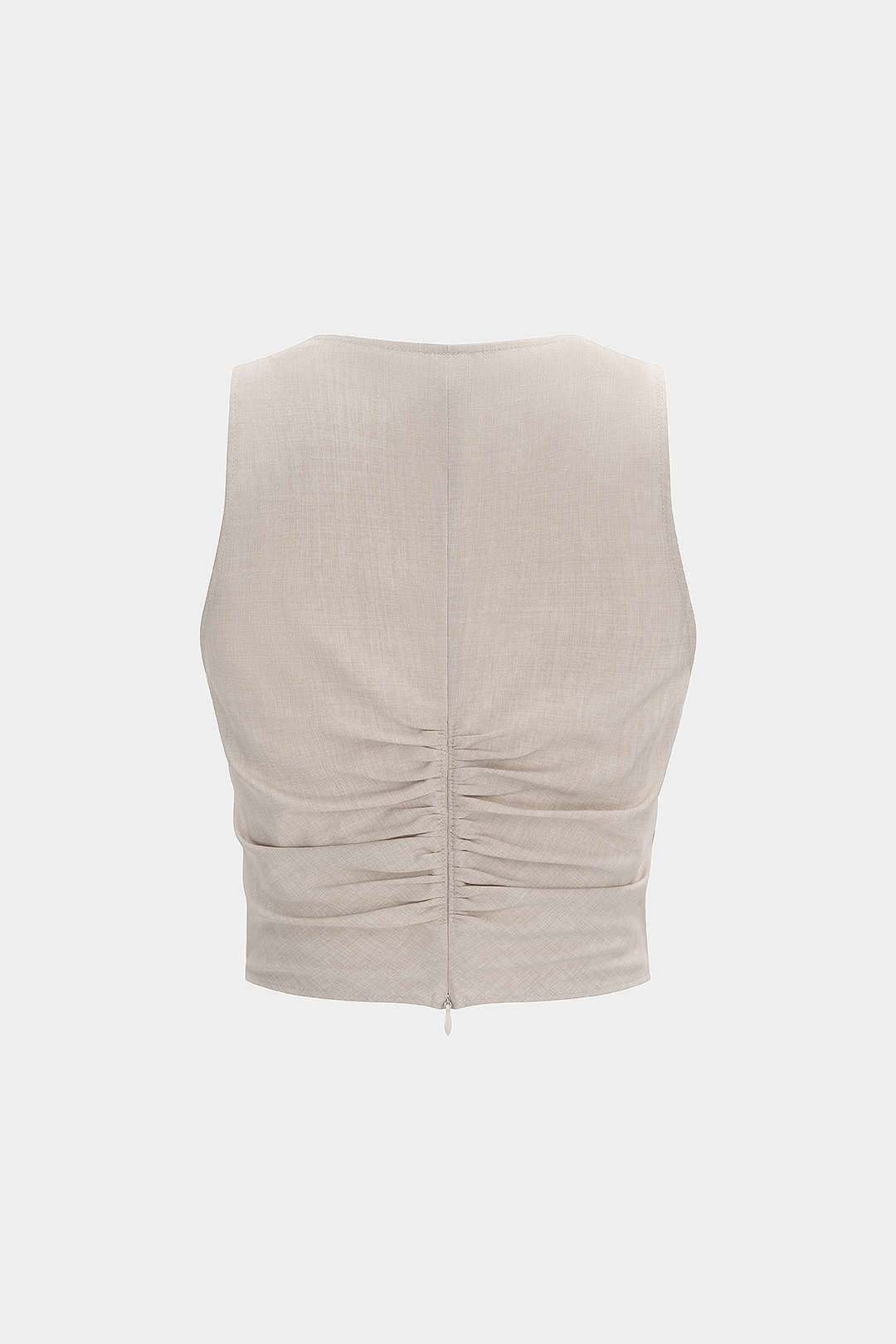 V-Ausschnitt Tanktop mit Raffungen