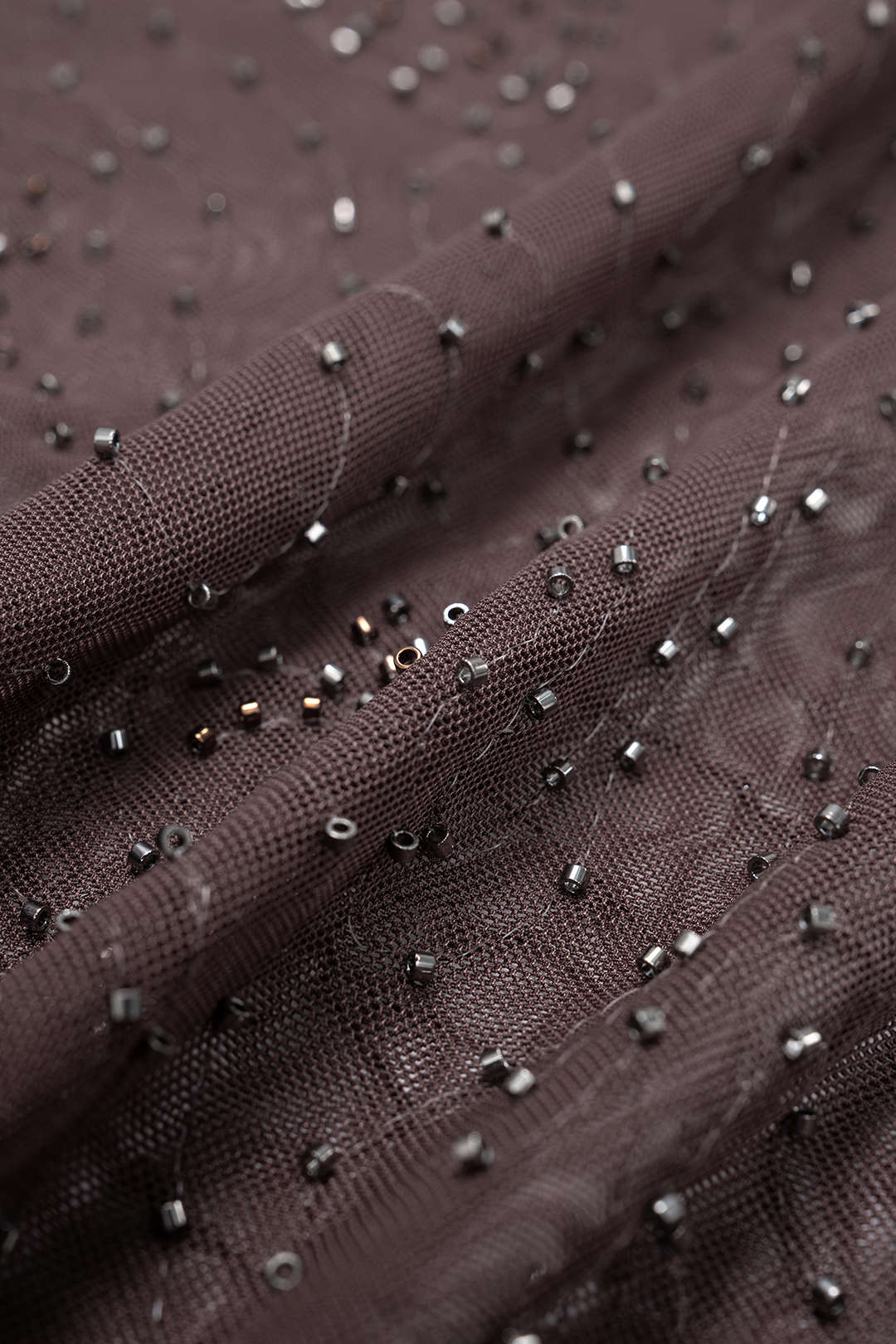 Mesh Beaded Shirred Waistband Pants