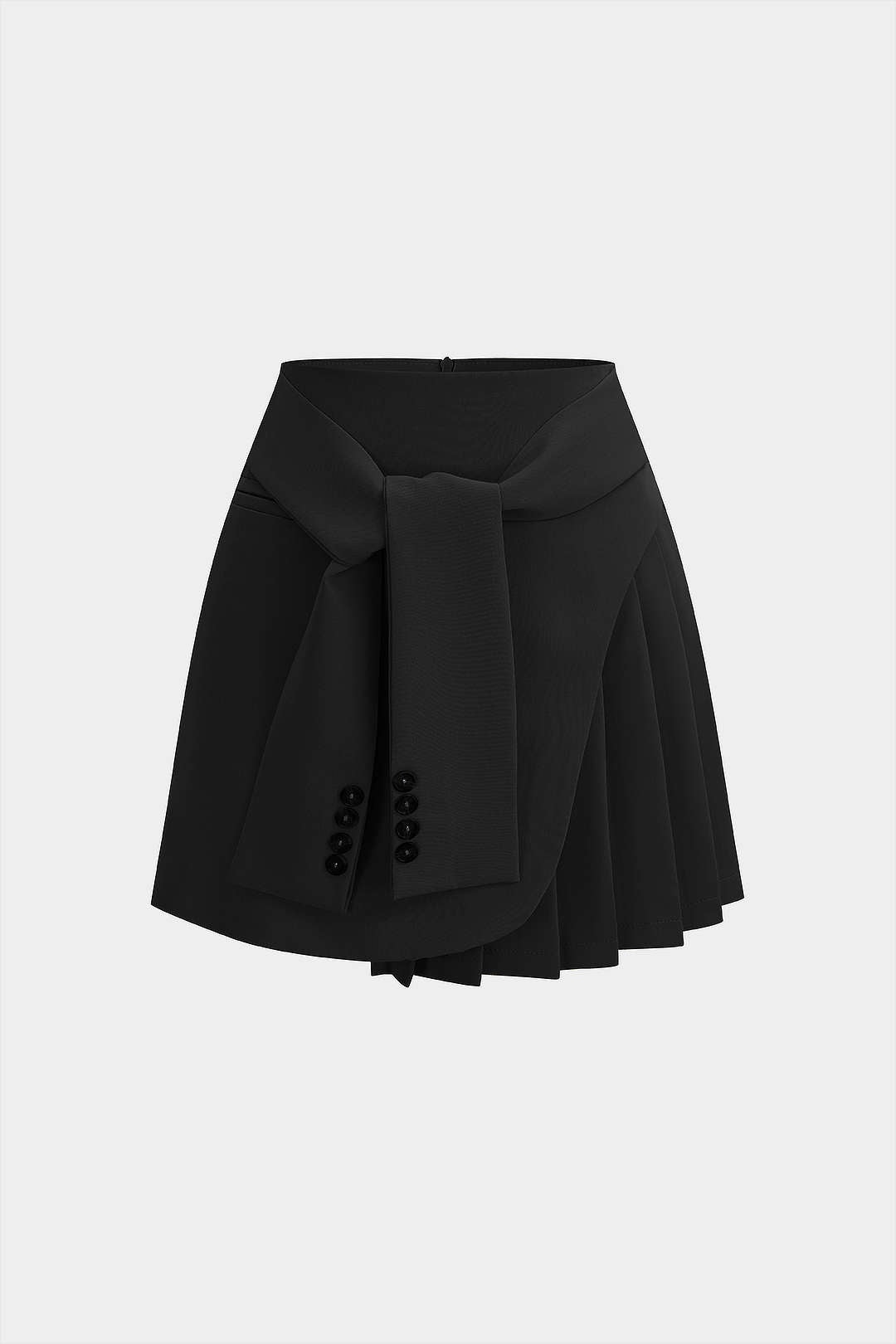 Asymmetrischer Falten-High-Waist-A-Linien-Rock zum Binden
