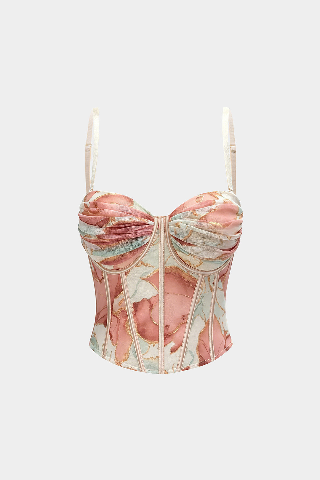 Korsett-Cami-Top mit Blumenmuster