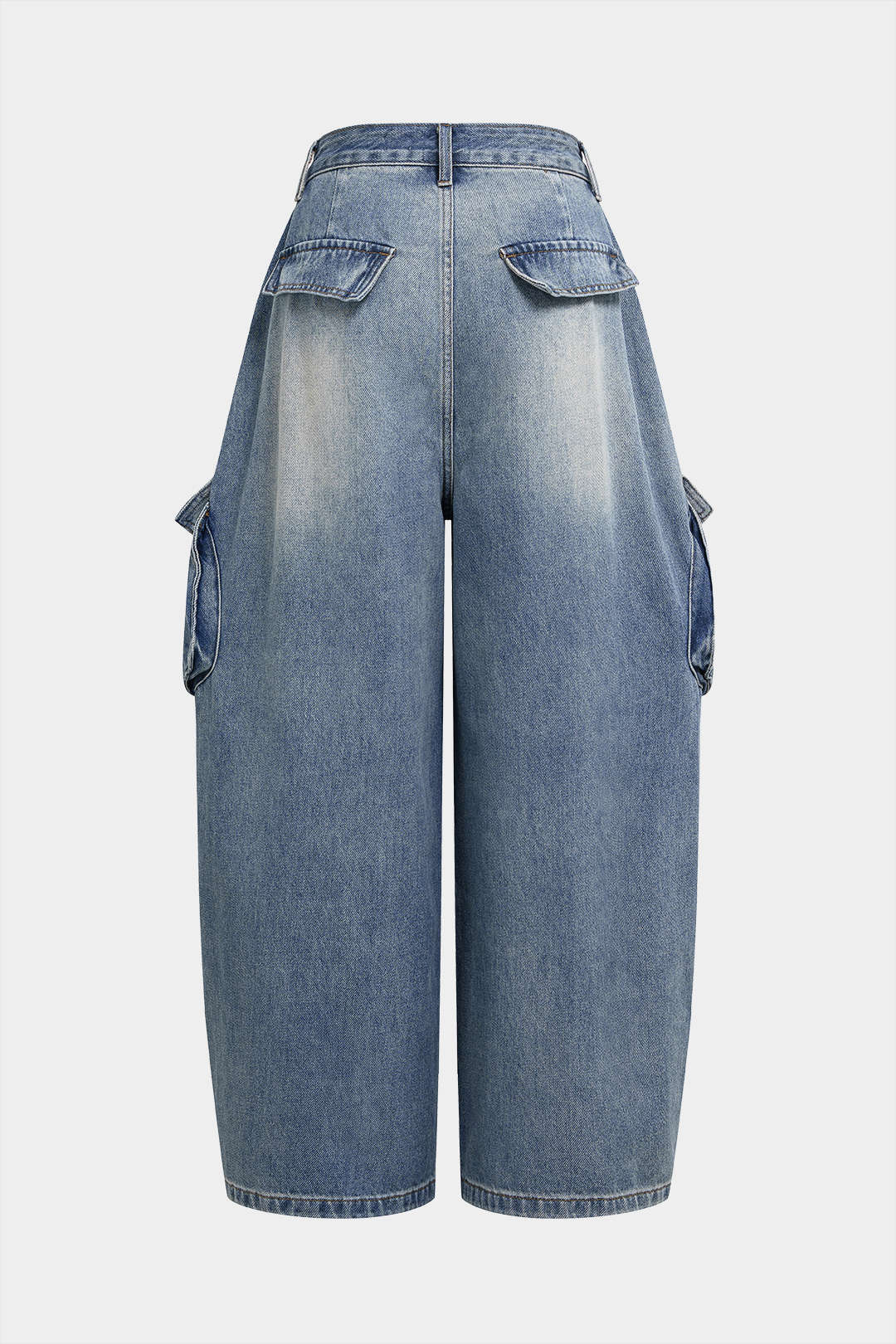 Jeans mit weitem Bein und Taschendetail