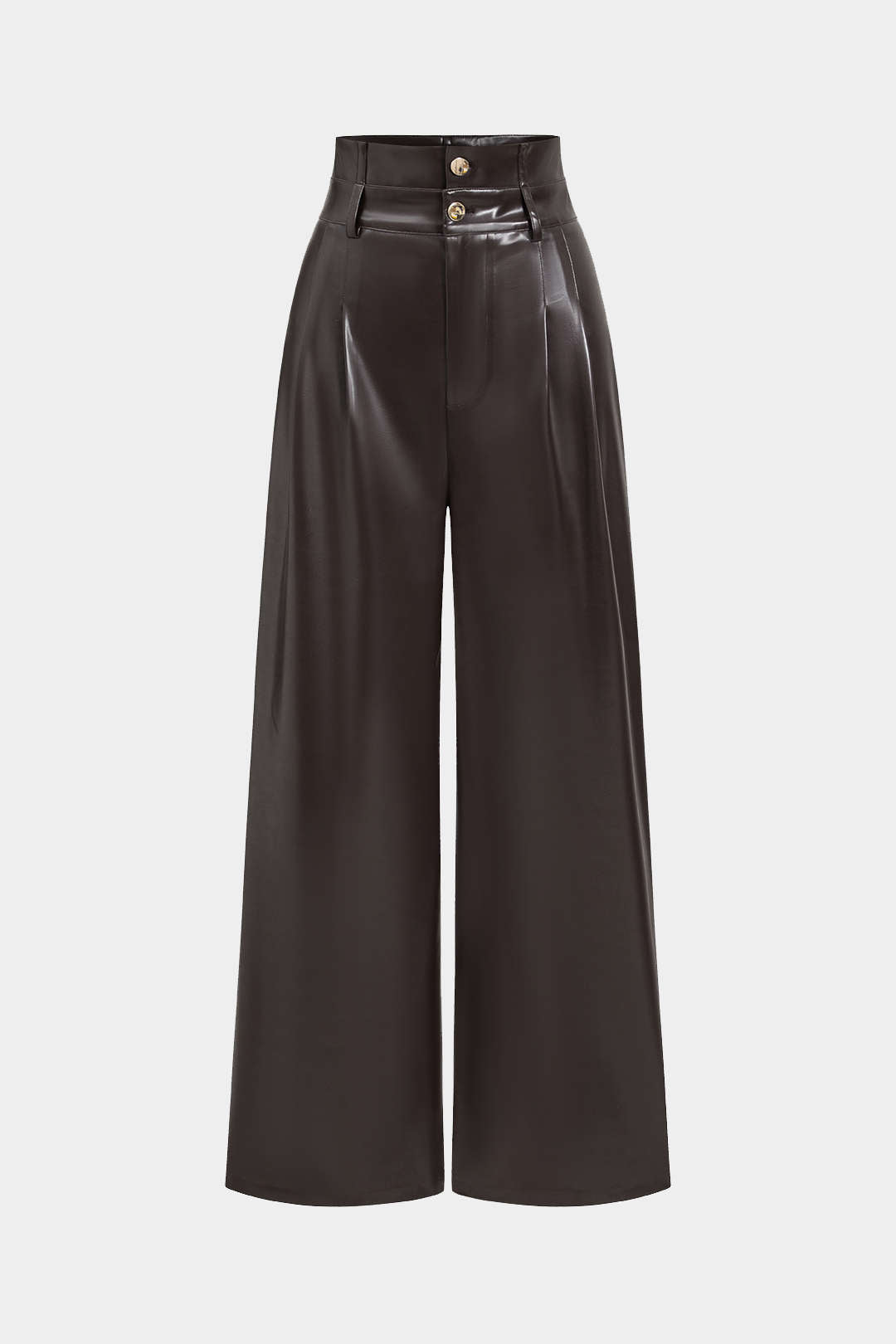 Pantalon taille haute en similicuir