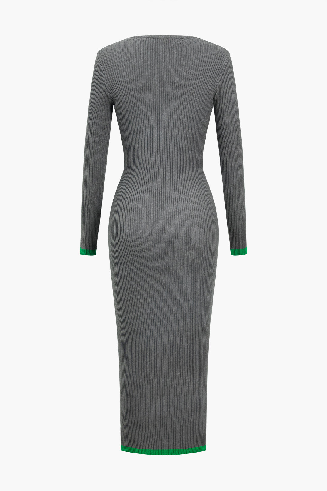 Knit Contrast Cut Out Midi Dress