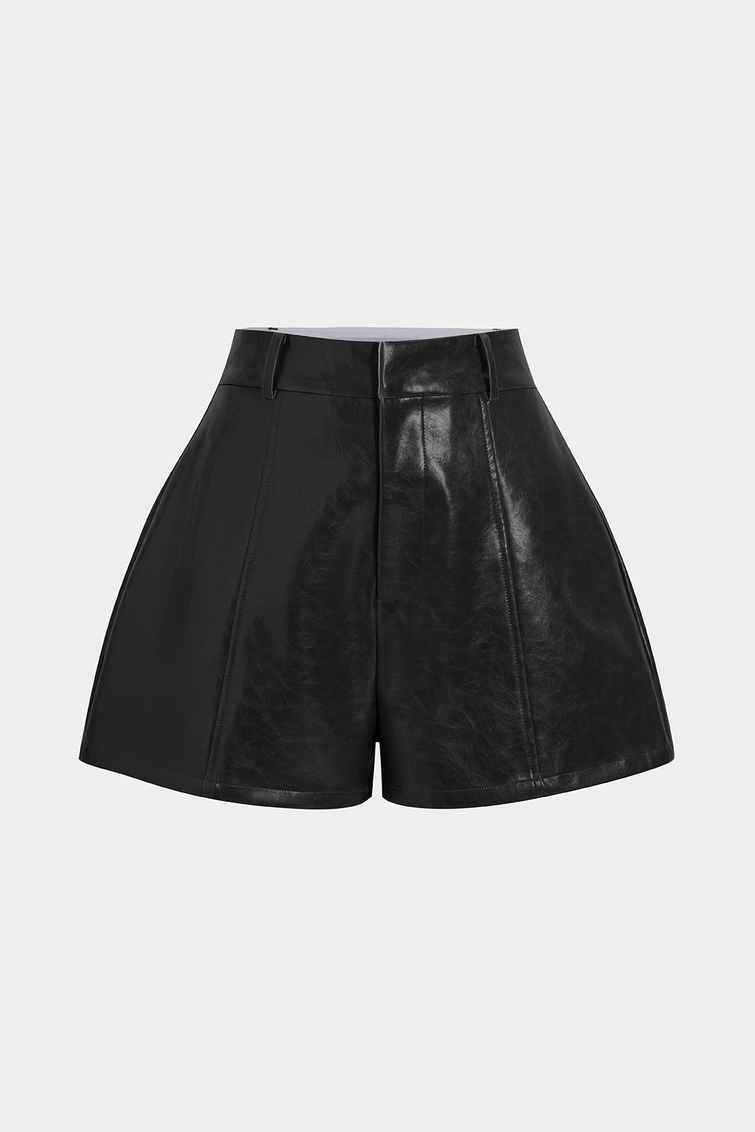 Short en similicuir taille haute
