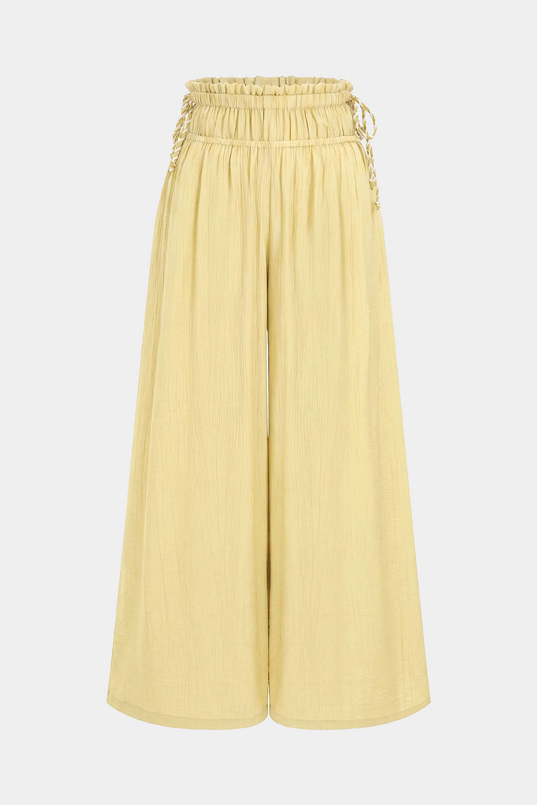 Hose mit Schnürbund, geraffter Taille und weitem Bein