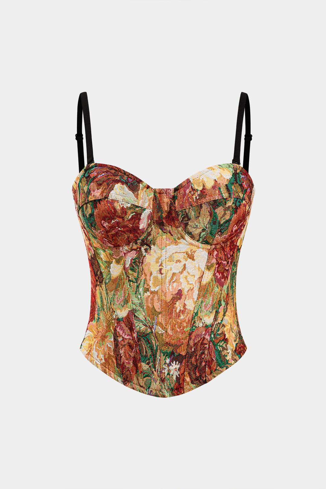 Haut Caraco Bustier Jacquard Sans Bretelles