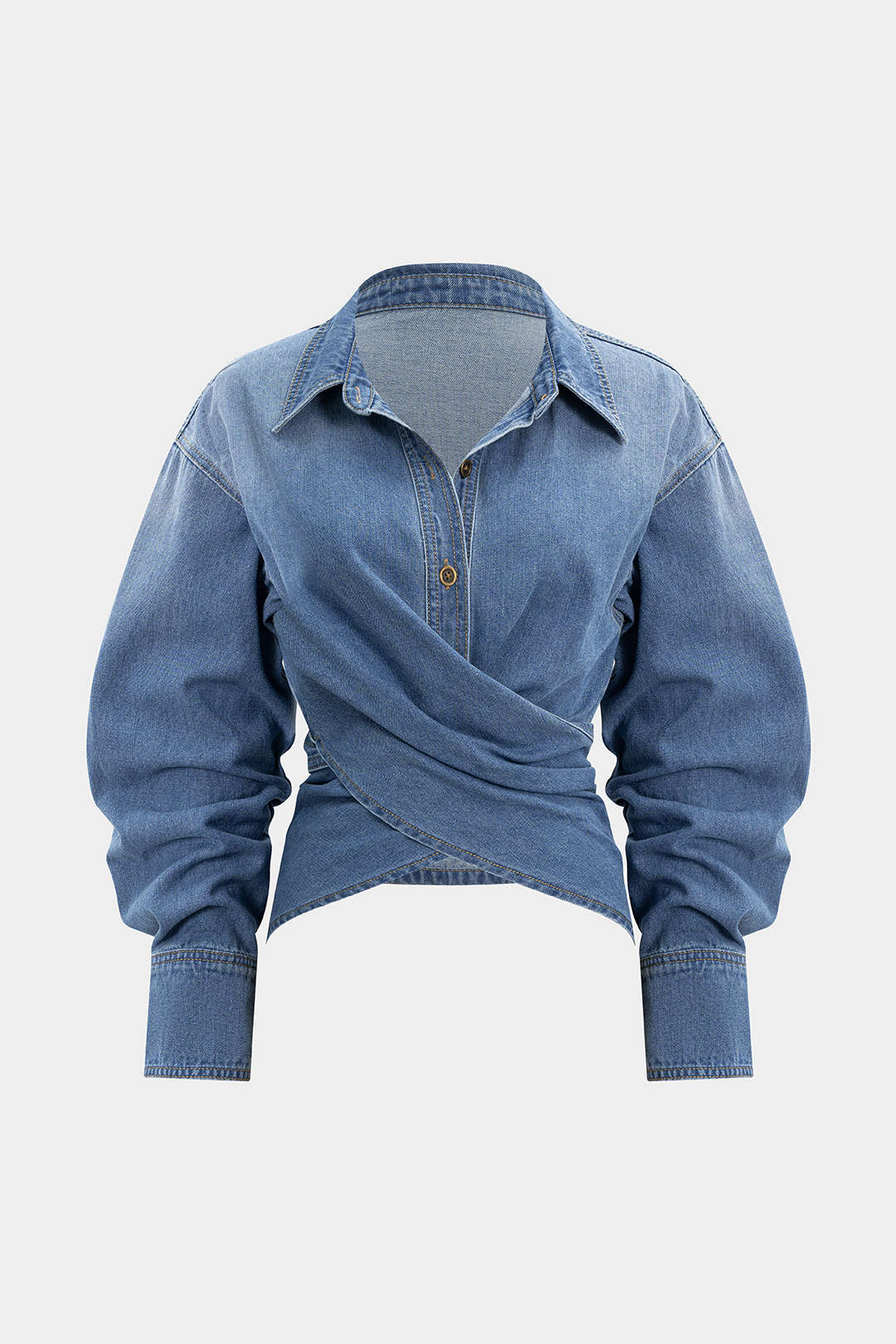 Jeans geraffte überkreuzte Oberbekleidung