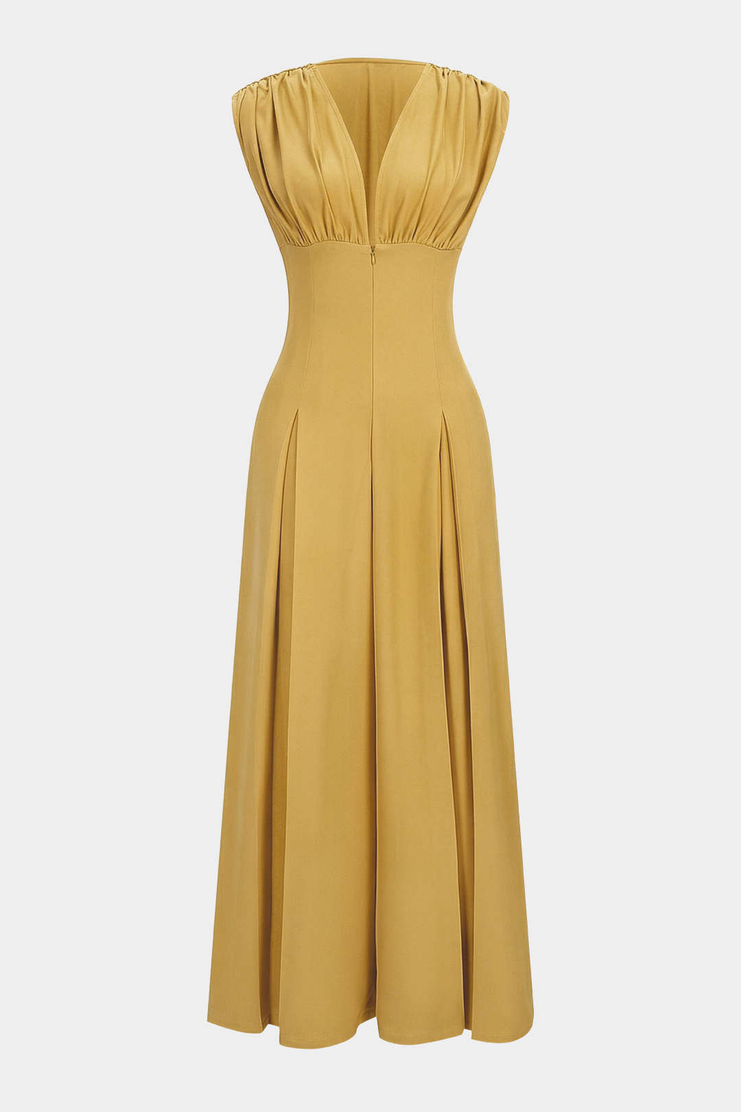 V-Neck Ruched Sleeveless Jumpsuit