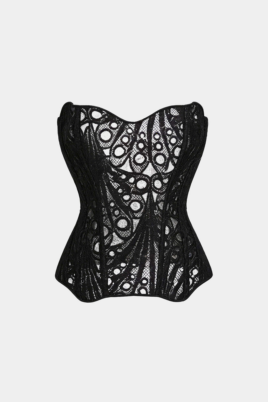 Floral Print Jacquard Patchwork Textured Tie Back Tube Top