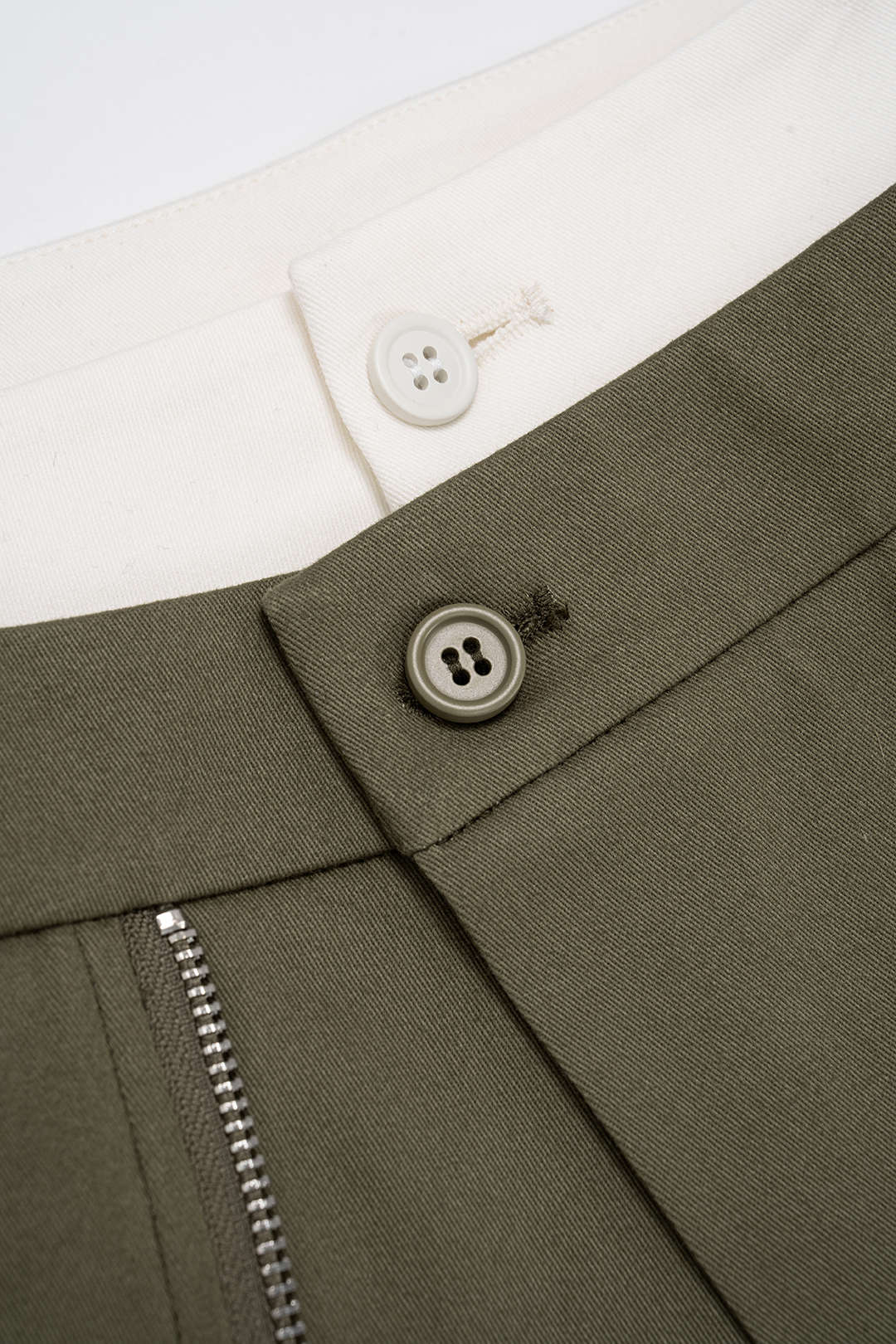 Kontrast-Doppelbund-Reißverschluss-High-Waist-Shorts