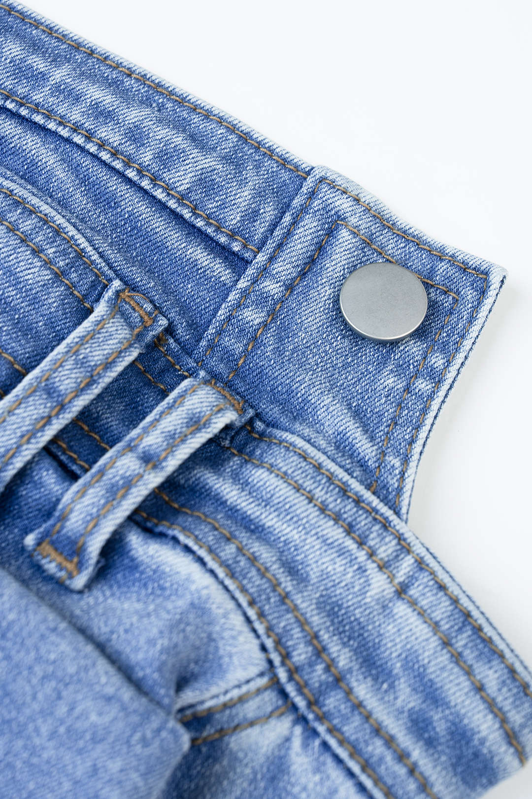 Denim Ruched Asymmetrical Strapless Tube Top