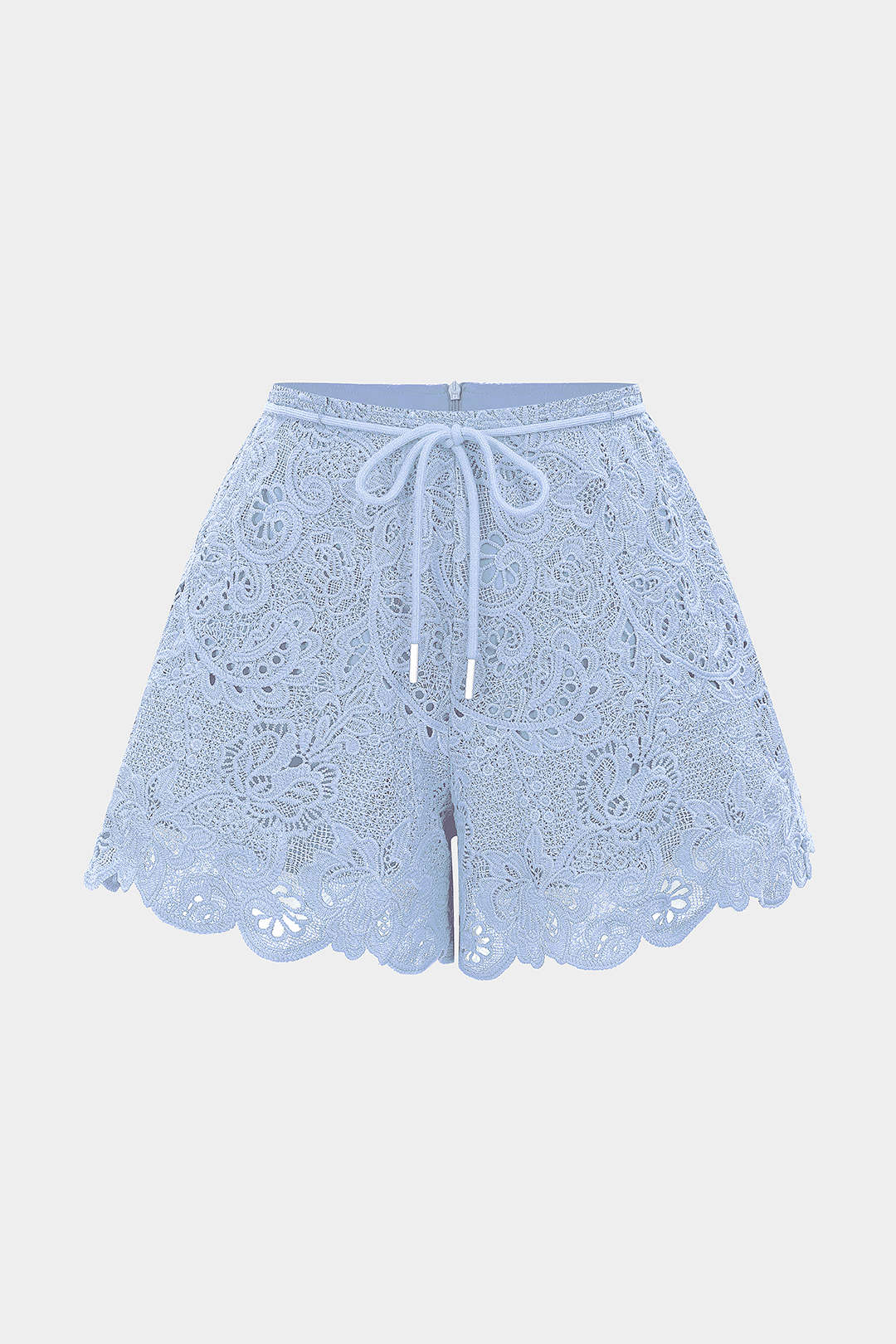 Shorts mit Muschelsaum, Cut-Out und Bindedetail