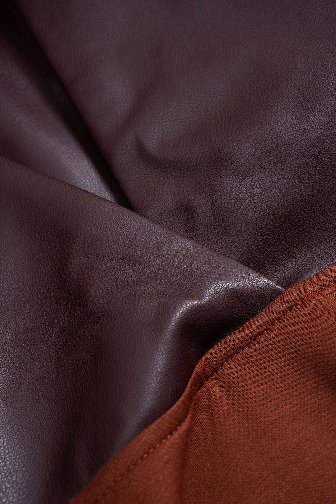 Faux Leather Patchwork Hoodie