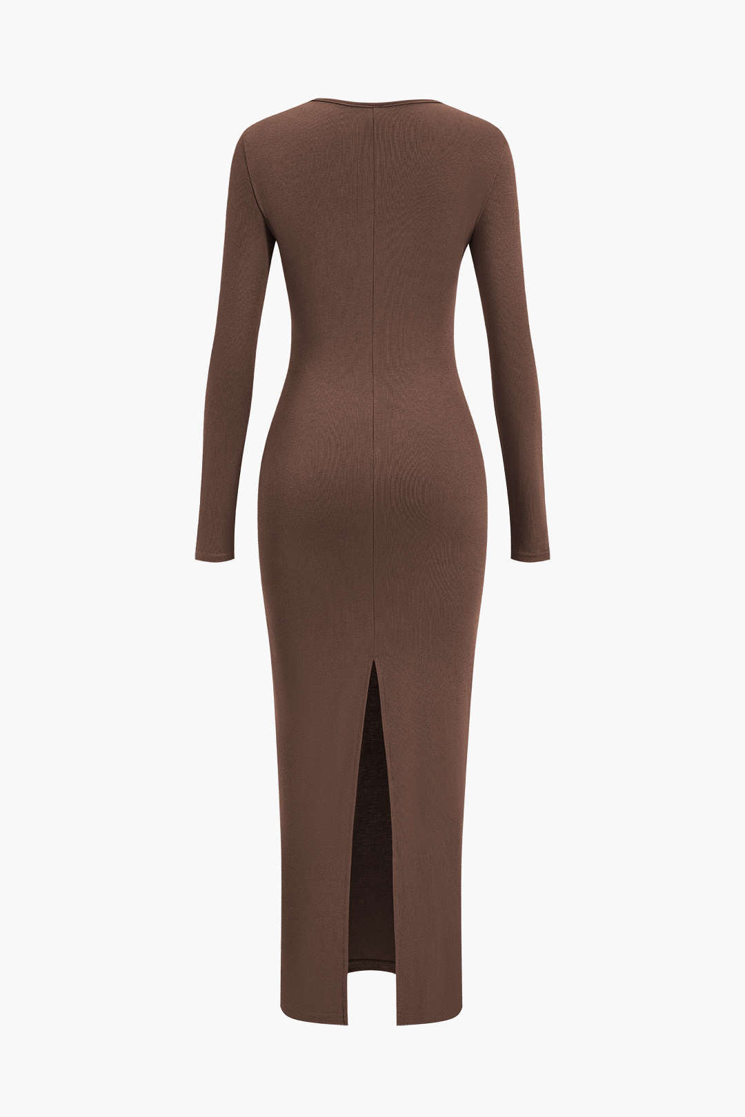 Robe longue asymétrique fendue au cou