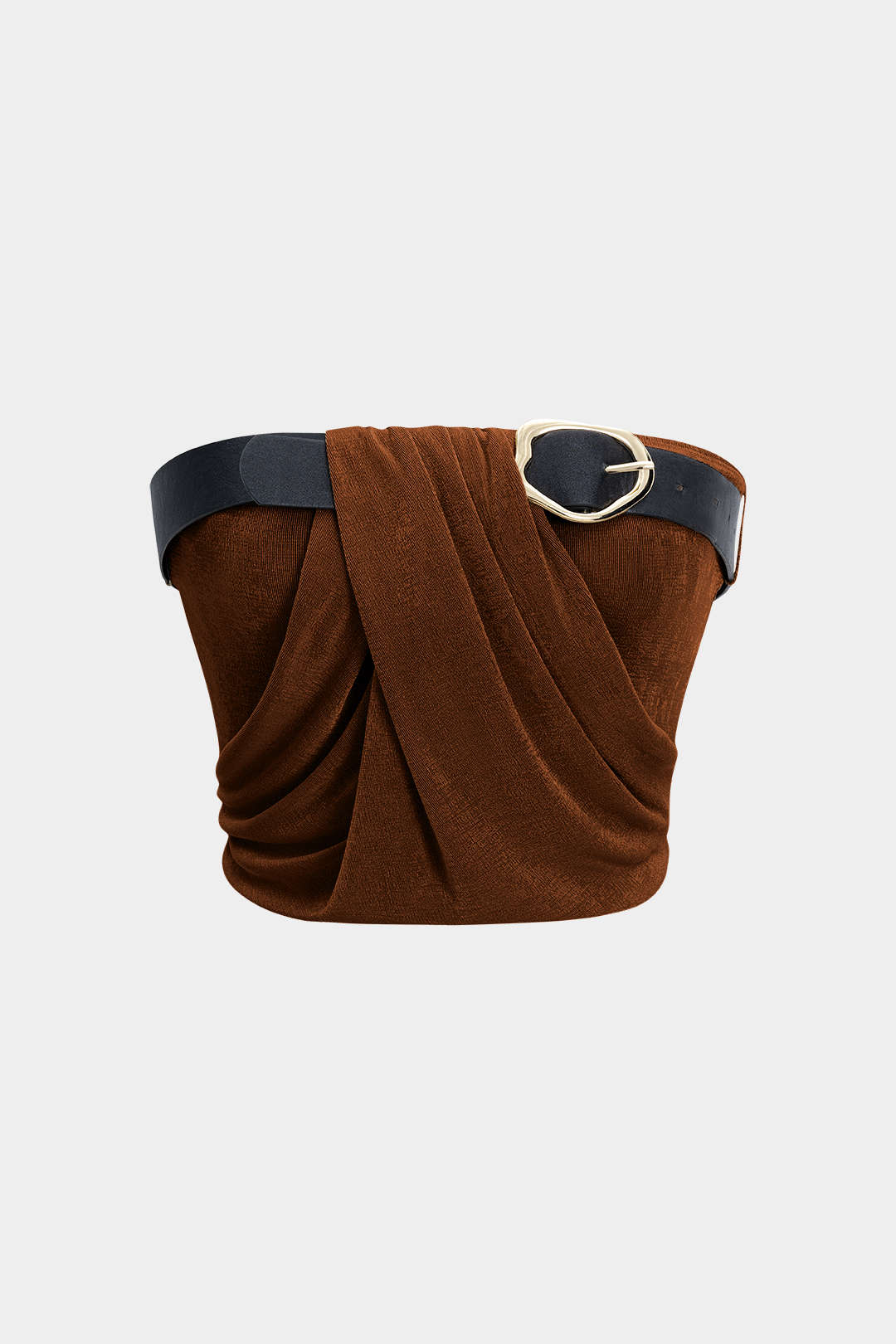 Ruched Belted Tube Top