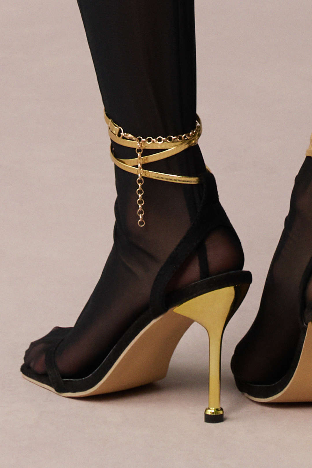 Square Toe Chain High Heels