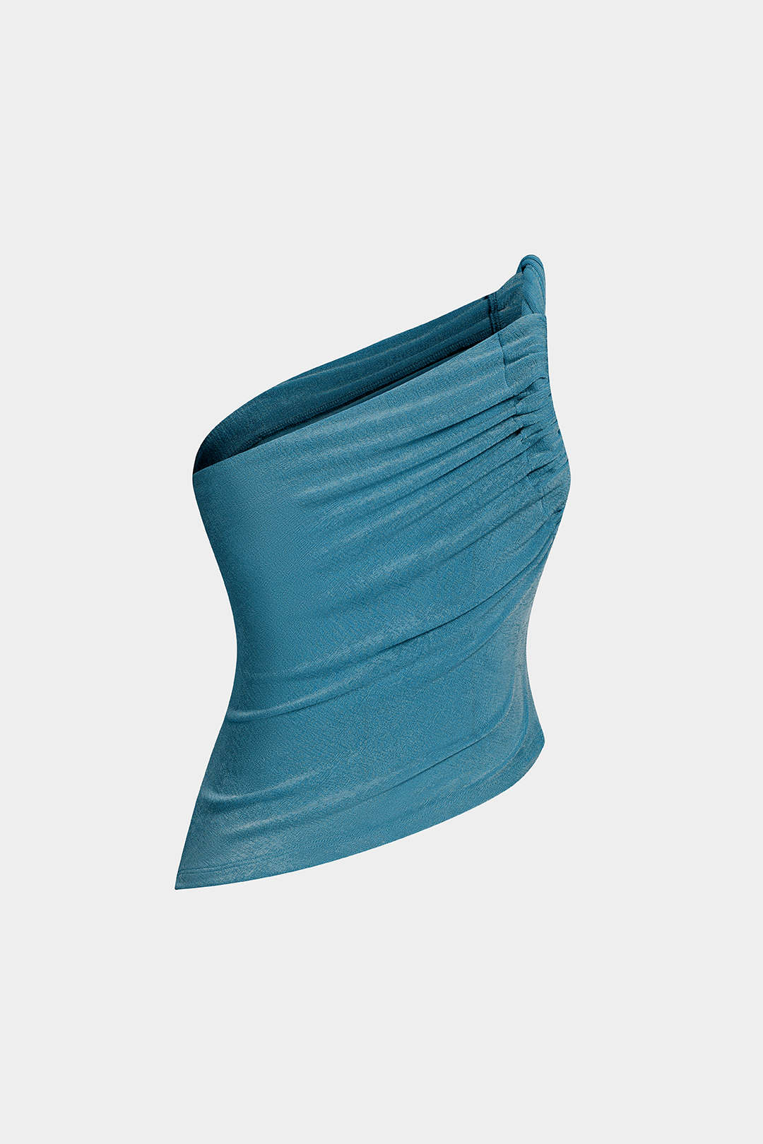 One Shoulder Asymmetrical Ruched Tank Top