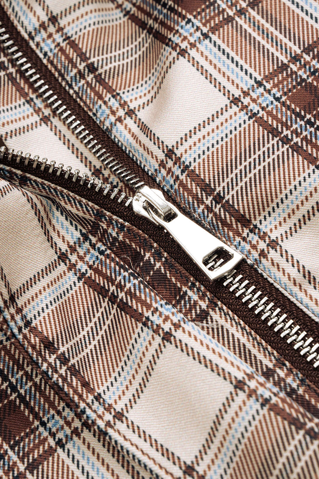 Veste à imprimé carreaux avec poches zippées