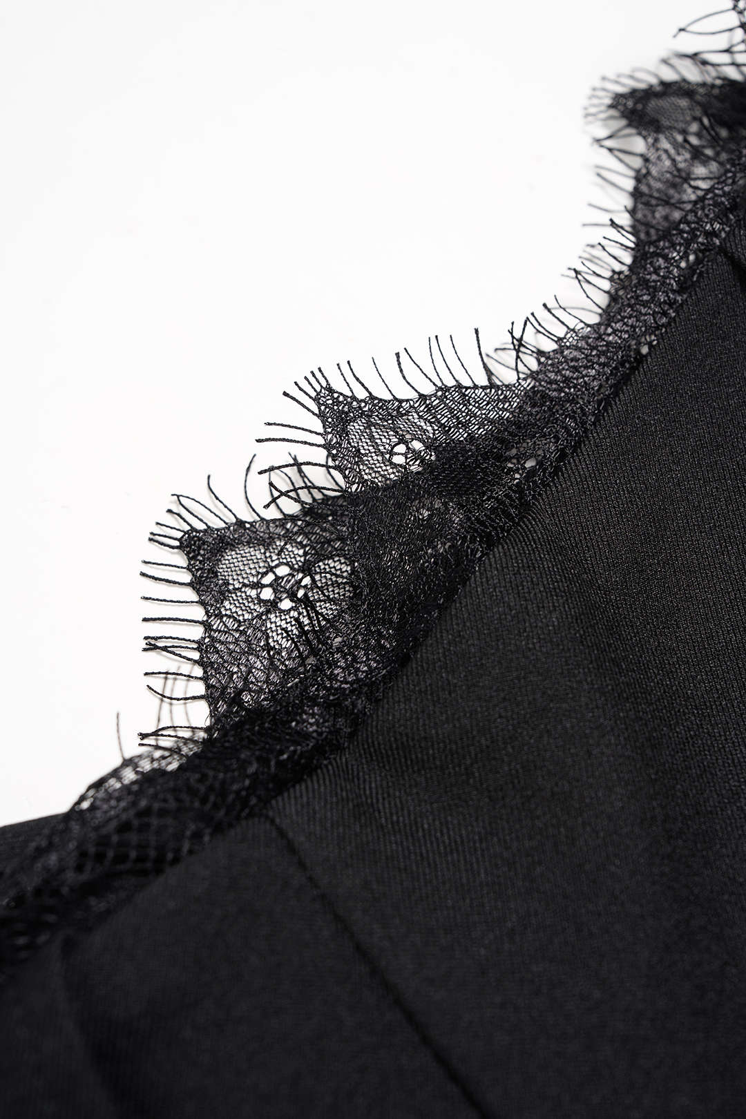 Lace Trim Tie Asymmetrical Wide Leg Pants