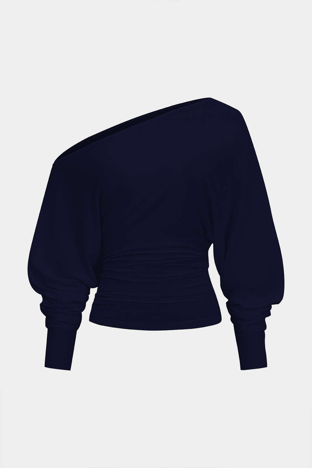 Cut-out, einseitig gerafftes Langarm-T-Shirt