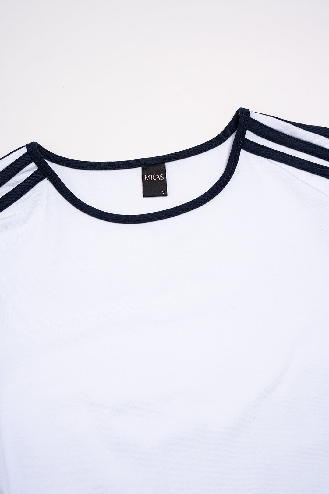Contrast Striped Round Neck Short Sleeve Bodysuit