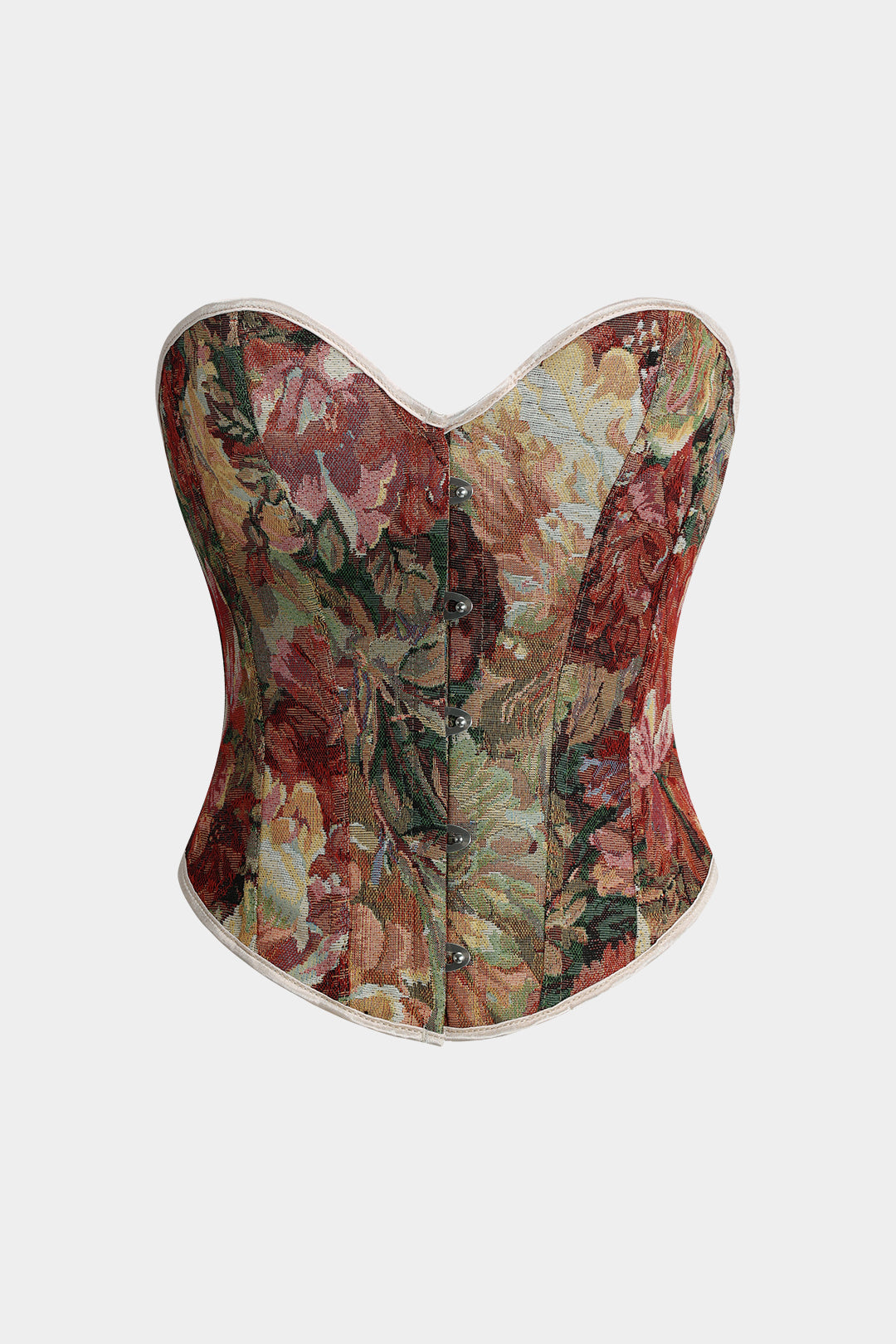 Haut bustier jacquard avec attaches contrastantes au dos