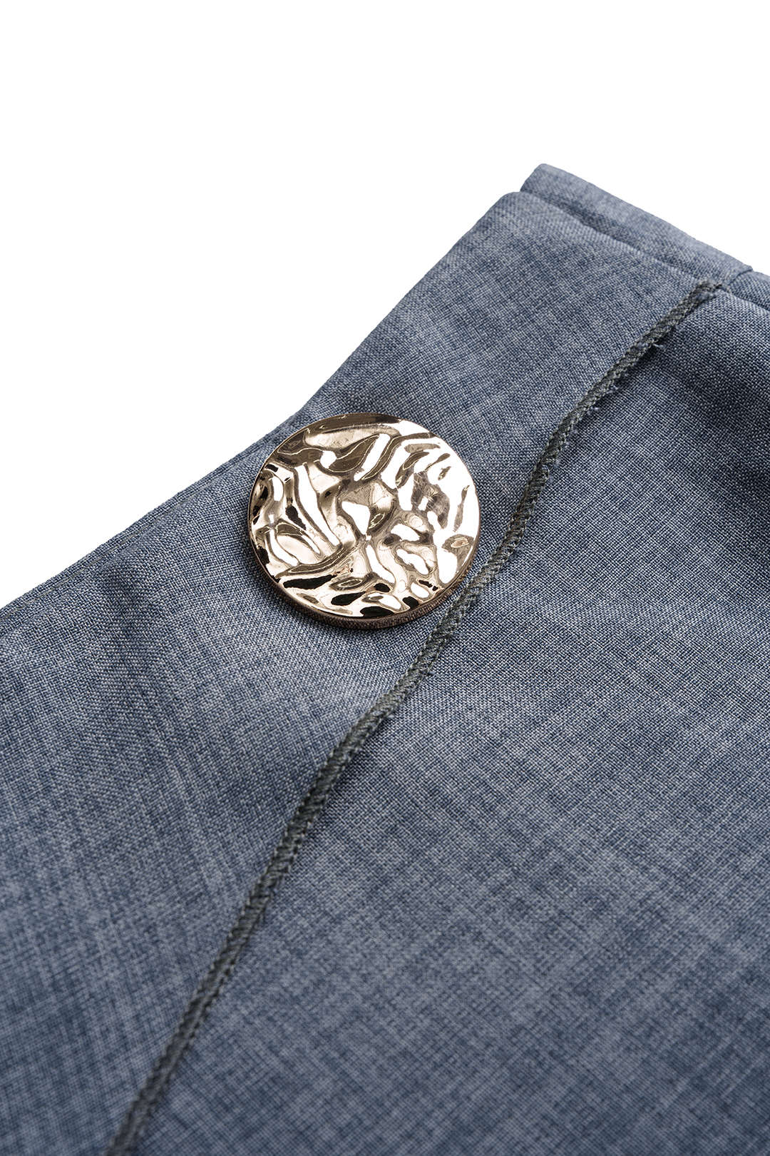 Hose mit hohem Bund, geradem Bein und Metallic-Dekor