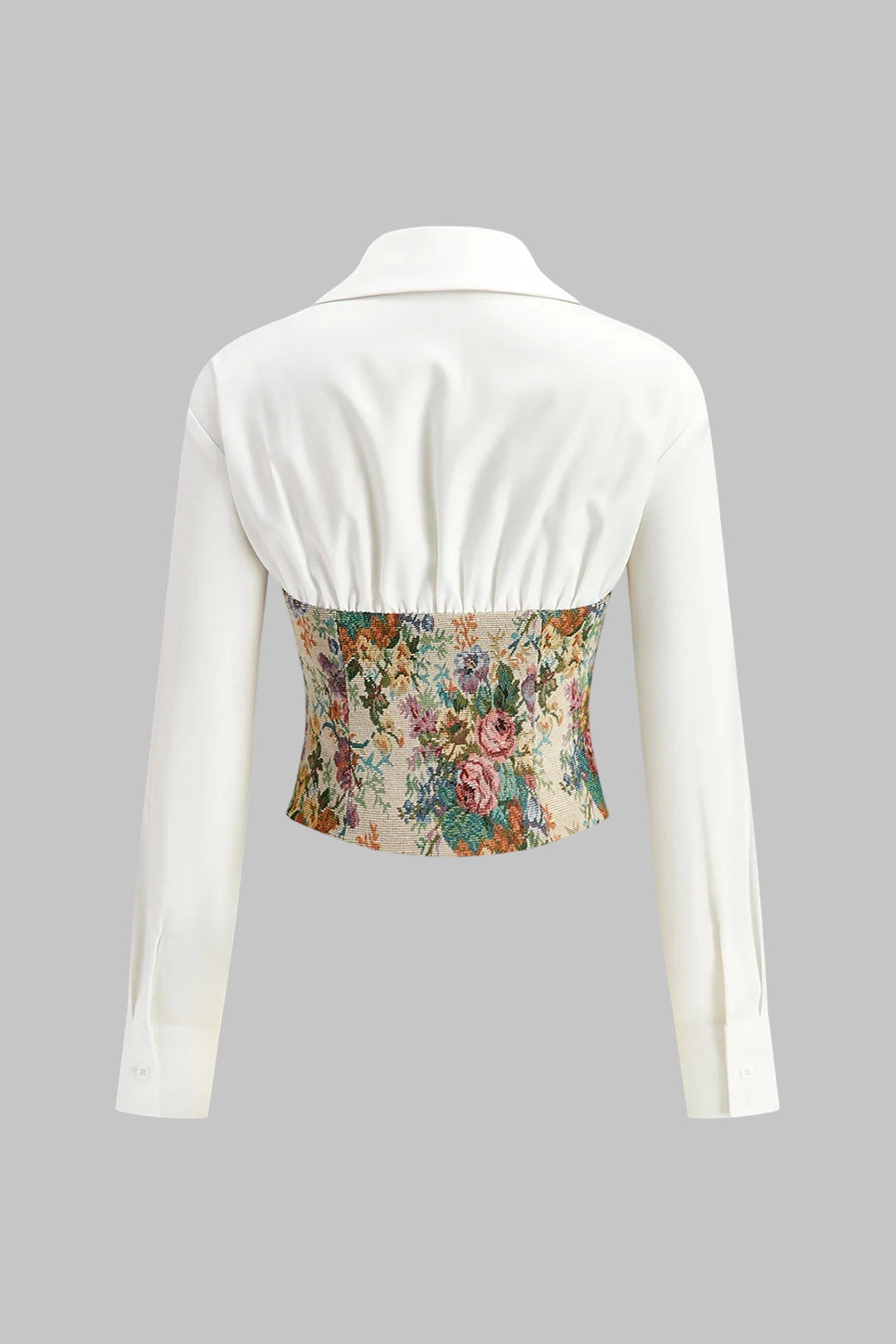 Jacquard Patchwork Long-Sleeve Shirt