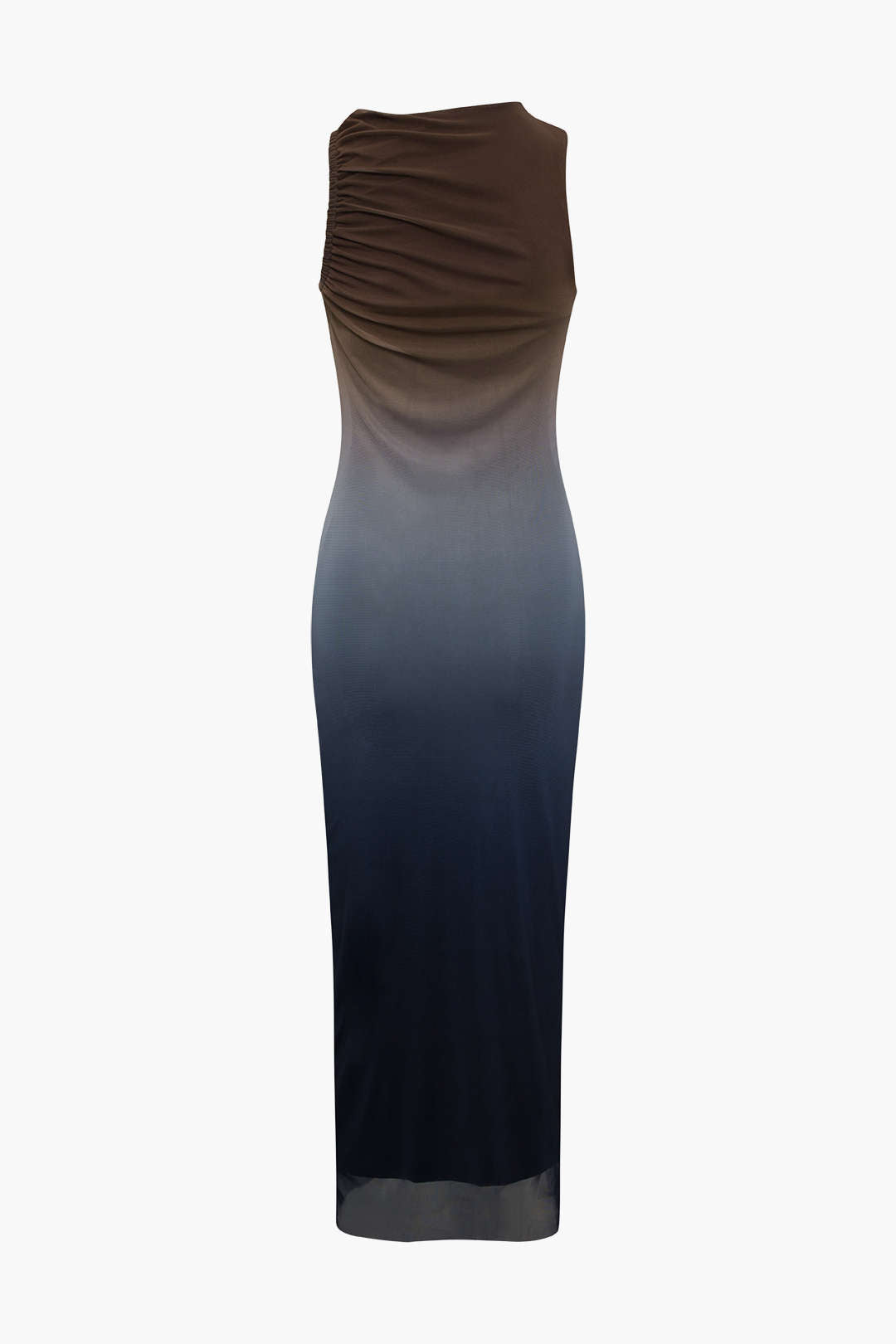 Robe midi sans manches en maille ombrée