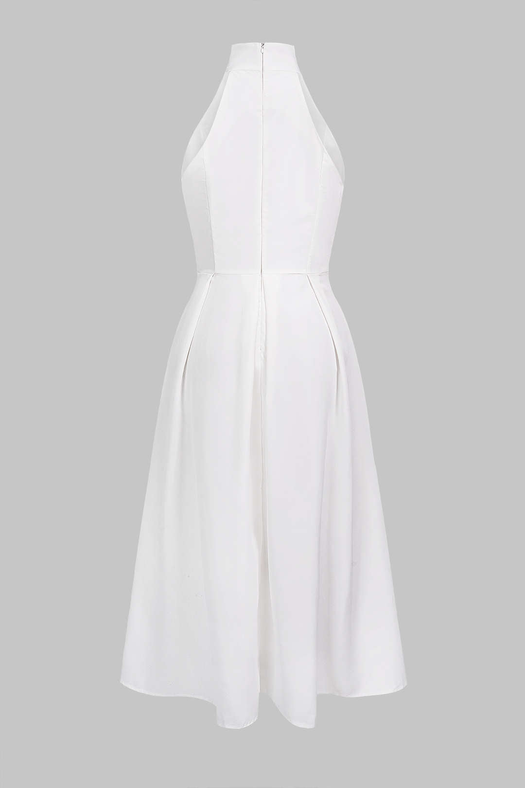 Robe midi sans manches ceinturée à col en V