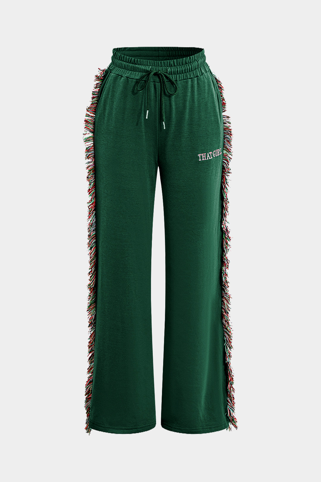 Ensemble T-shirt Imprimé Lettres Et Pantalon À Cordon De Serrage Avec Pompom