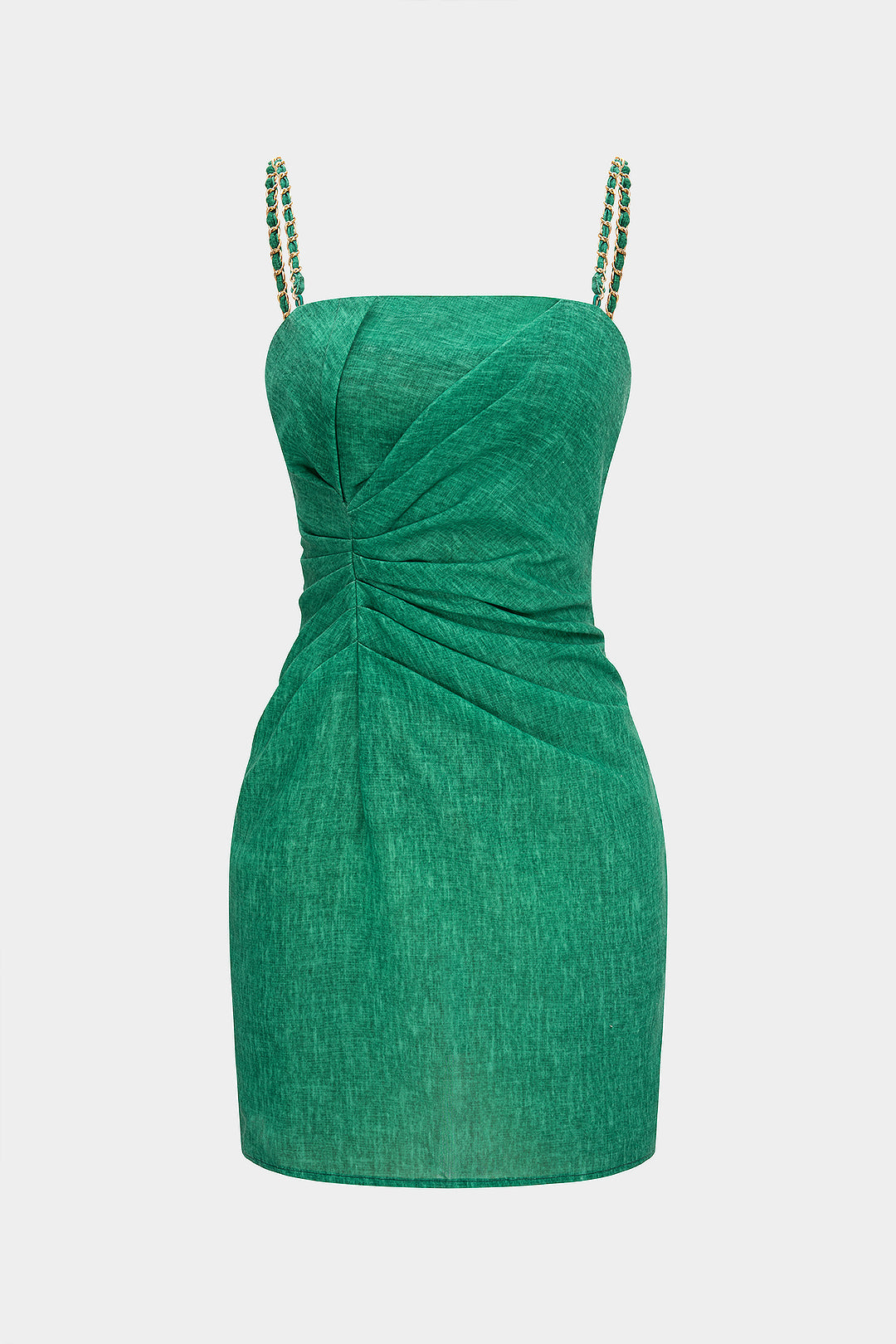 Ärmelloses Mini-Kleid mit asymmetrischer Metallkette