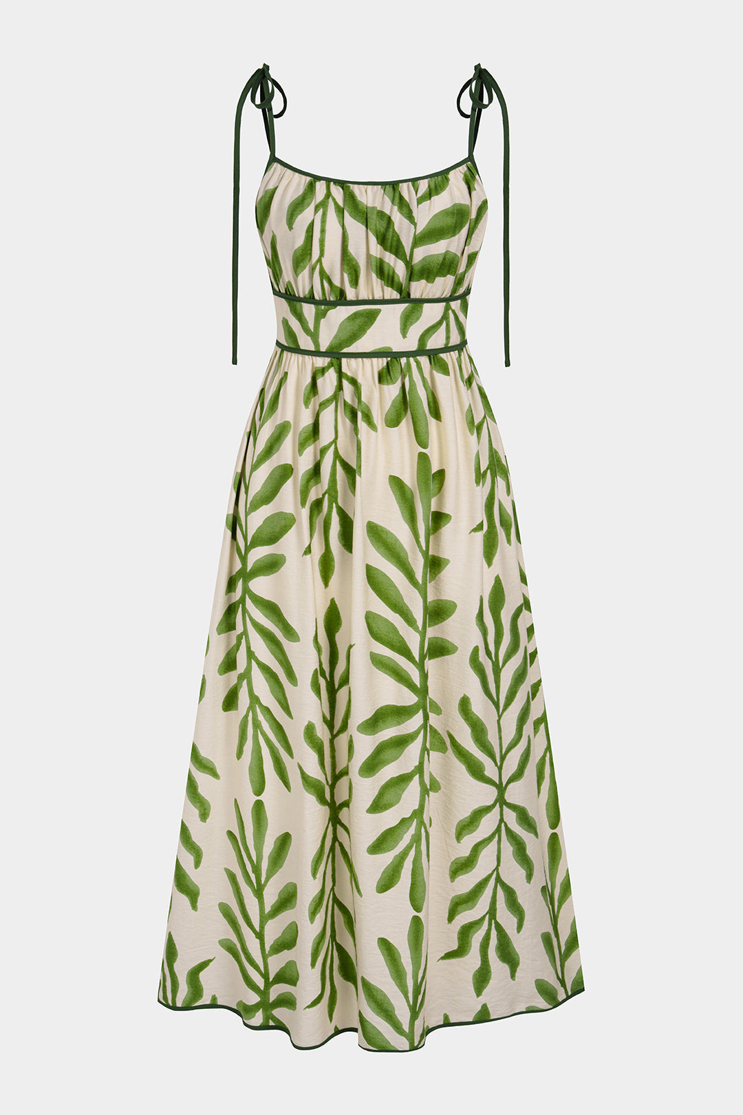 Blätterdruck ärmelloses Maxikleid