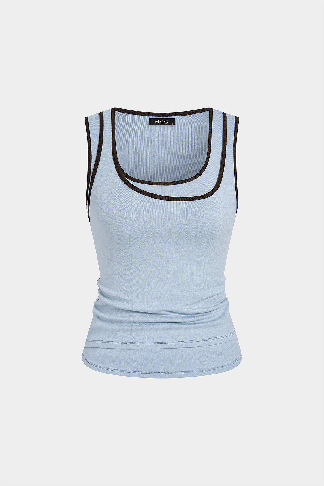 Asymmetrisches Tanktop mit Kontrastpaspelierung
