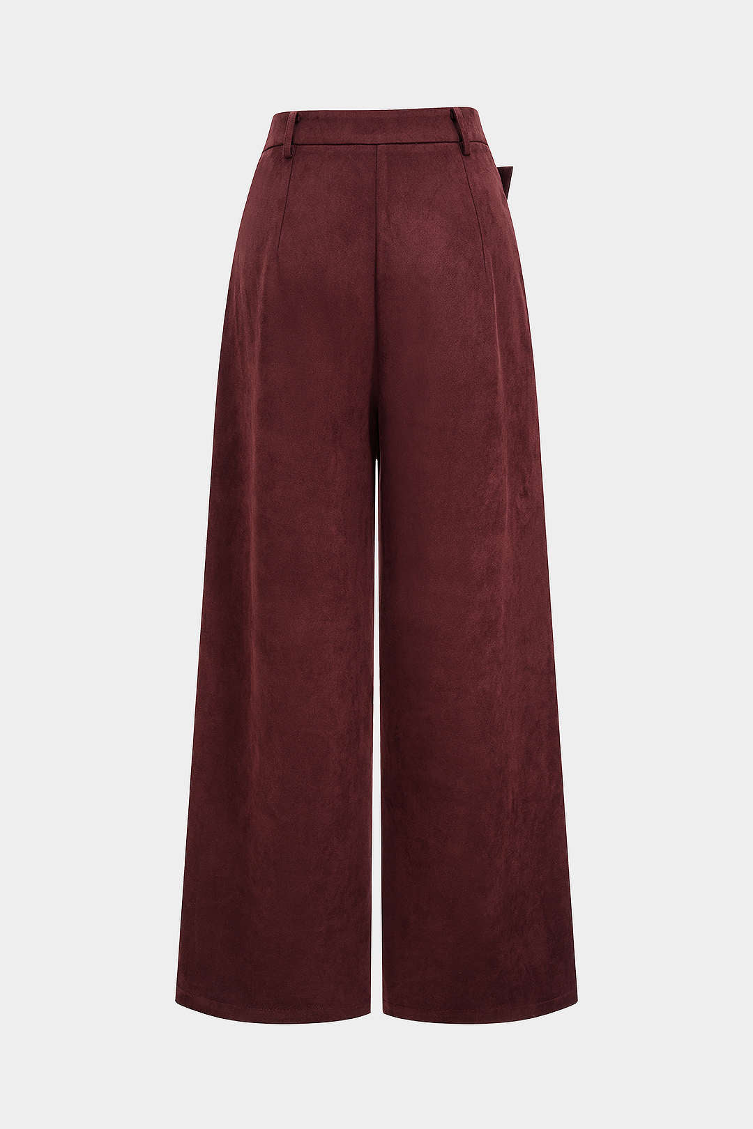 Faux Leather Suede Patchwork High Waist  Asymmetrical Pants