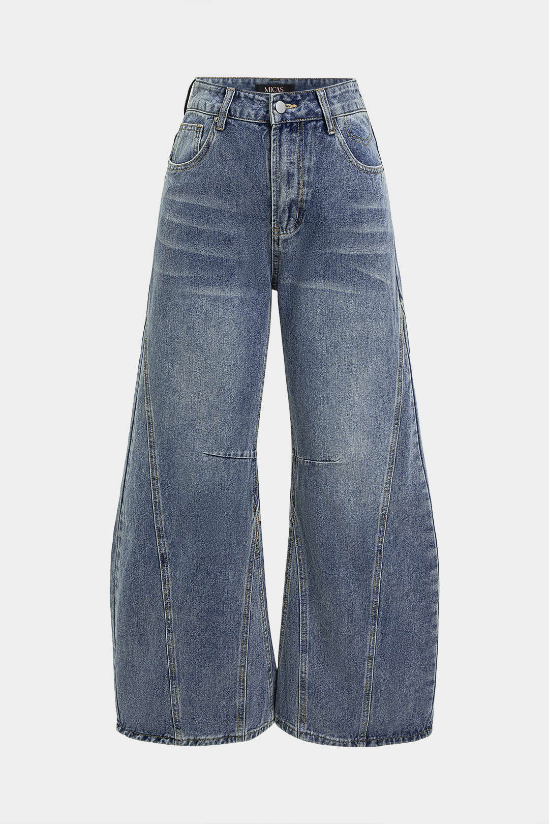 Jeans mit hoher Taille und weitem Bein