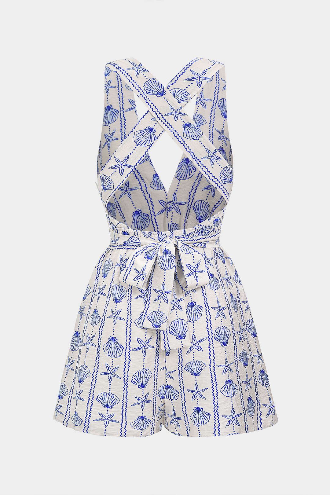 Blumenprint V-Ausschnitt Überschlag Ärmelloser Jumpsuit