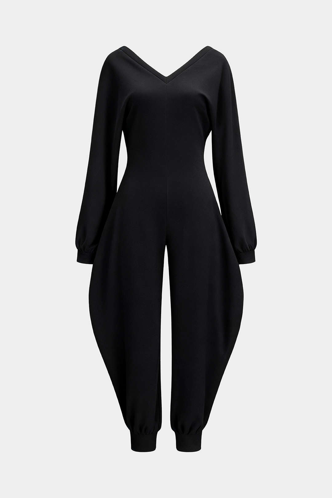 Jumpsuit mit V-Ausschnitt und langen Ärmeln