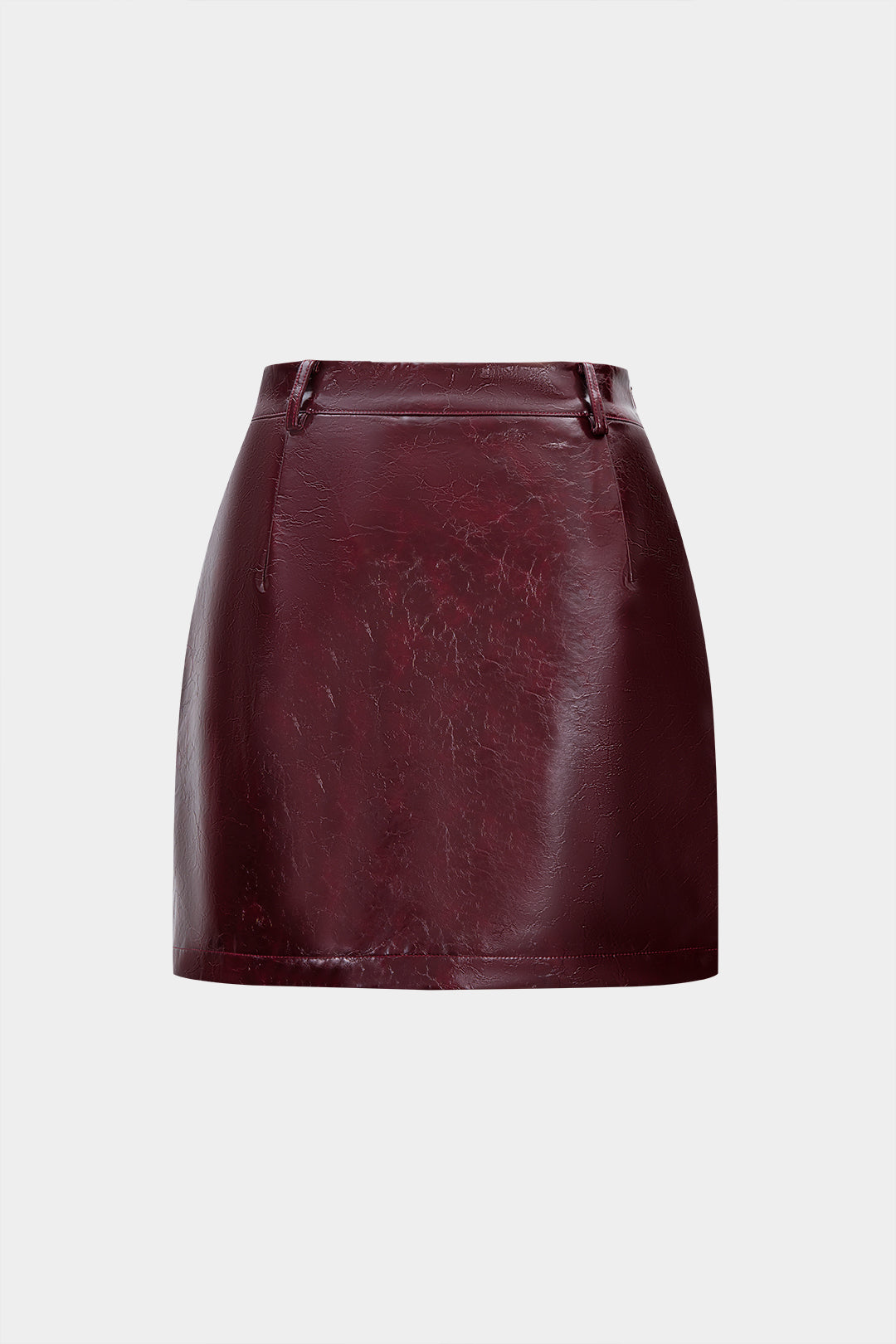 Faux Leather Sequin Patchwork Skirt