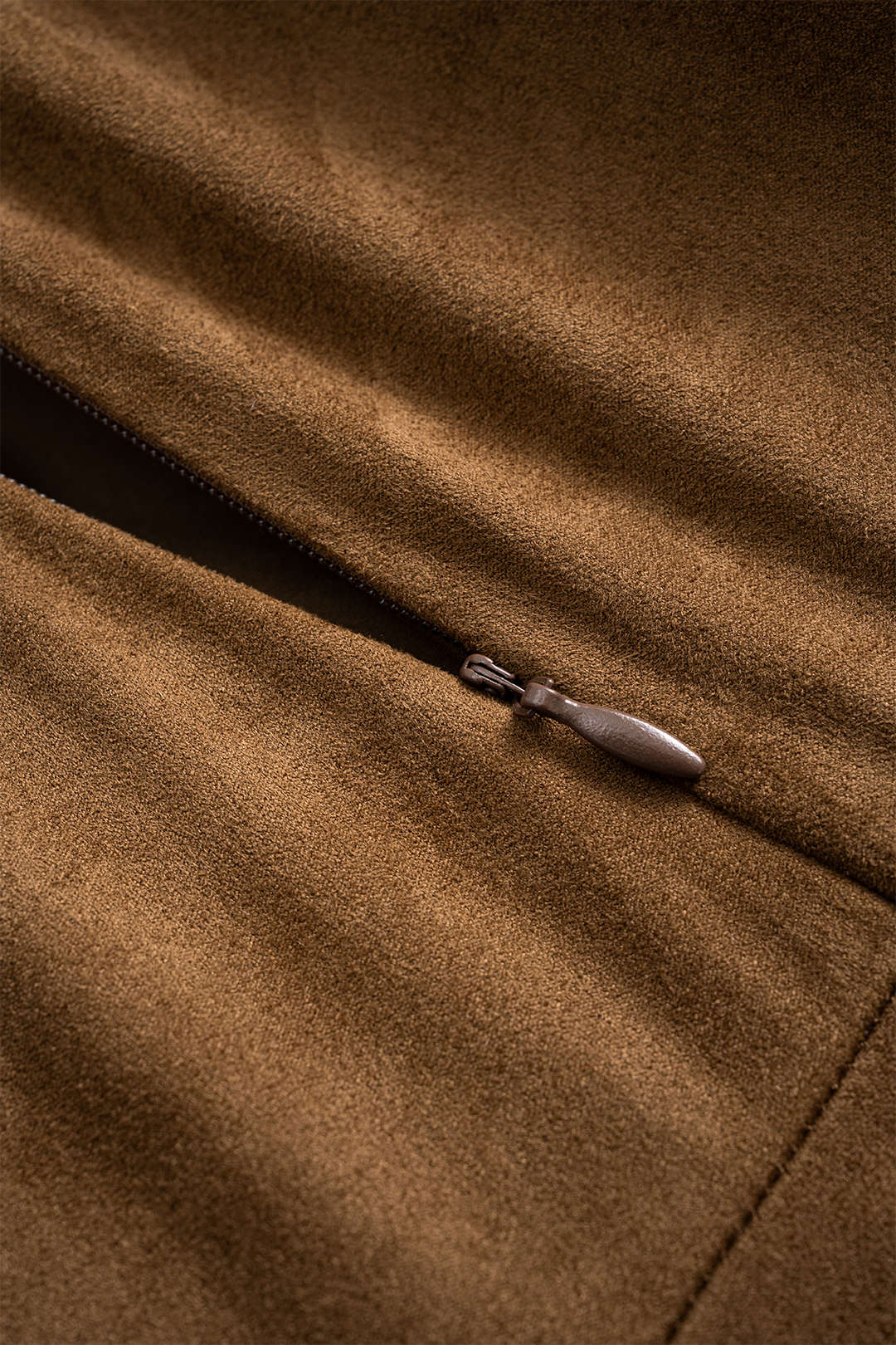 Suede Irregular Hem High Waist Skirt