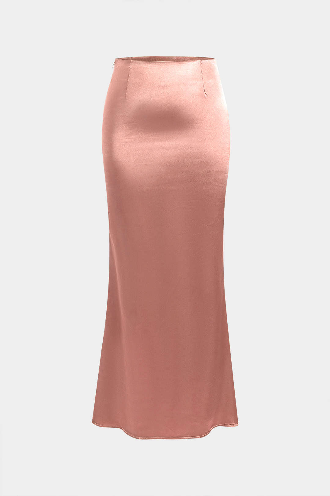 Solid Satin Zipper Skirt