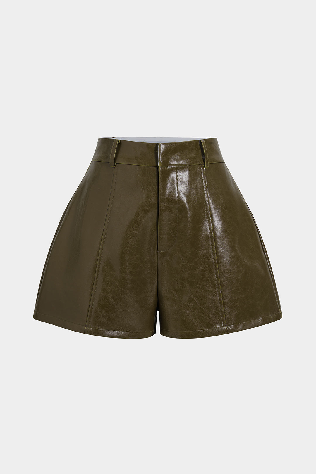 Short en similicuir taille haute