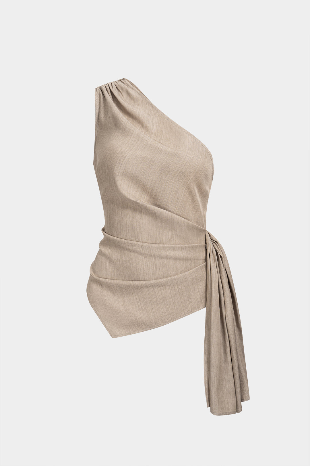Asymmetrisches, gerafftes One-Shoulder-Tanktop